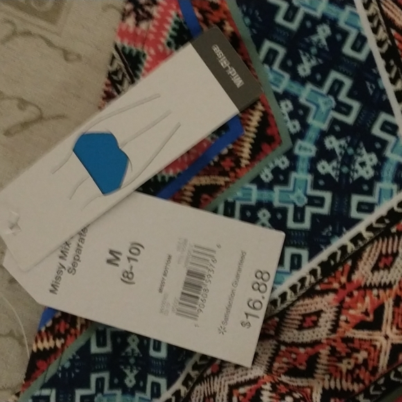 🌠HP🌠NWT Time and Tru Print Tankini w/Mid-rise Side Tie Bottom - Picture 8 of 10